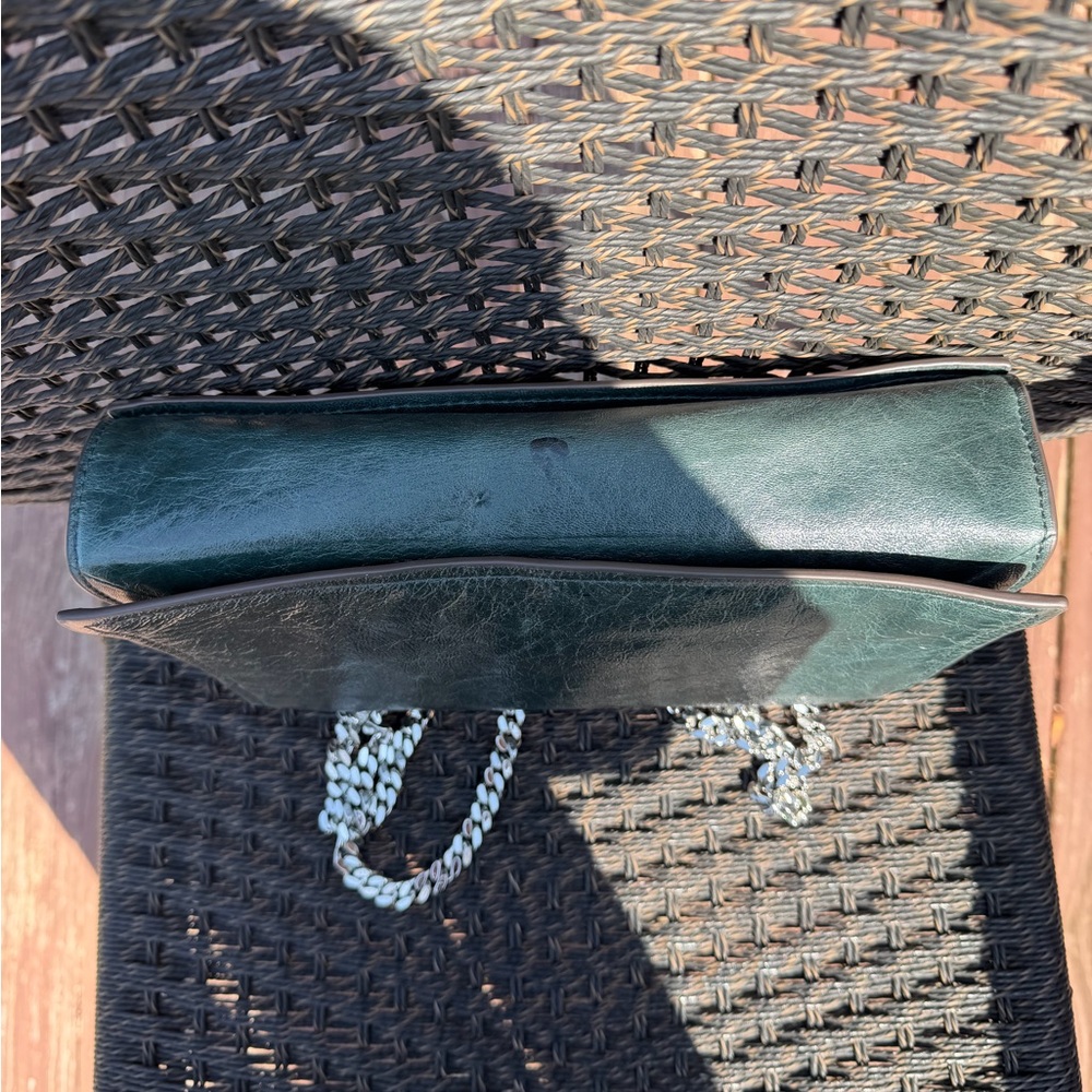 Tory Burch Kira Forest Green Leather Chain-Handle Shoulder Bag - Picture 2 of 6